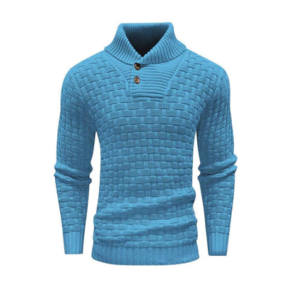 Alan – Slim Fit Men's Turtleneck Sweater with Button Design