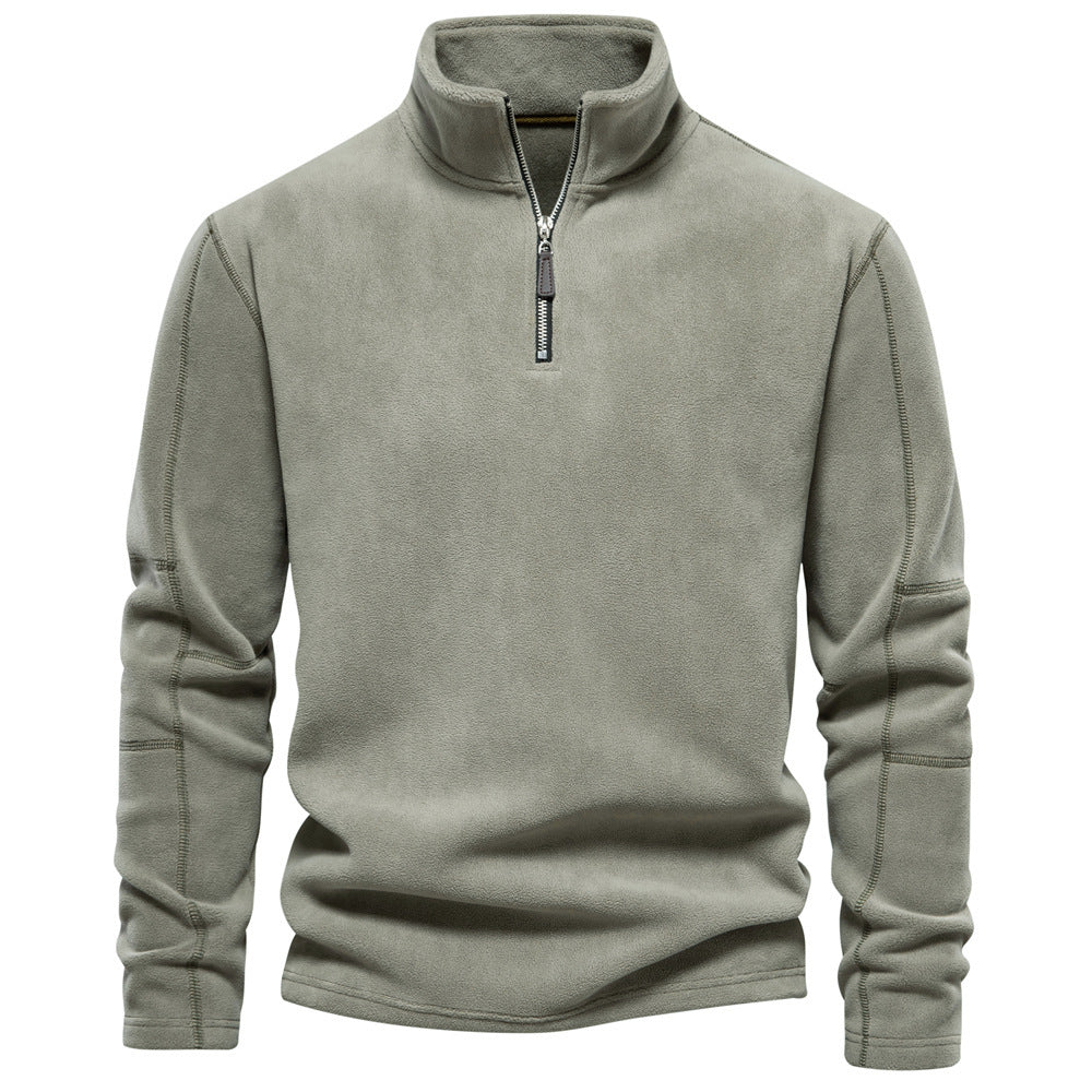 Larry – Fleece Zip Sweatshirt with High Collar