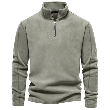 Larry – Fleece Zip Sweatshirt with High Collar