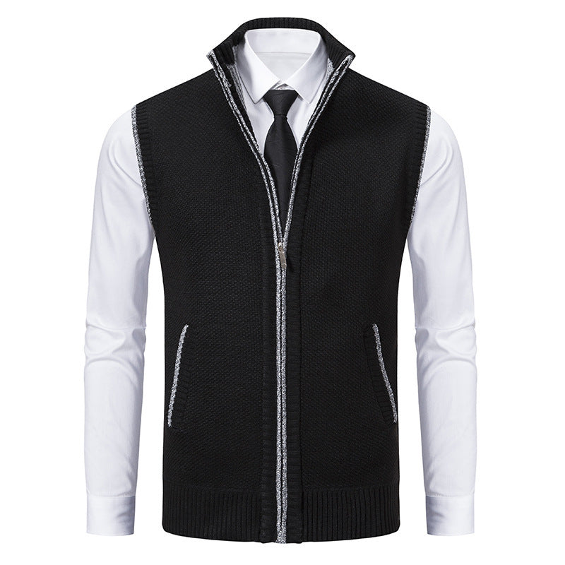 Albert – Men's Cardigan with Stand-Up Collar