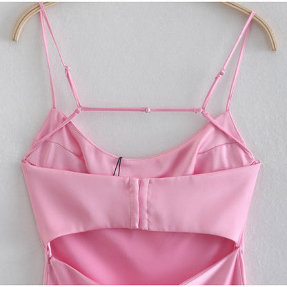 Claire – Elegant Satin Maxi Dress with Slim Straps