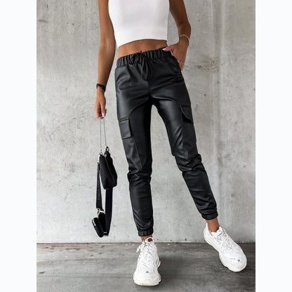 Tracy – Tailored Street Tether Vegan Leather Pants