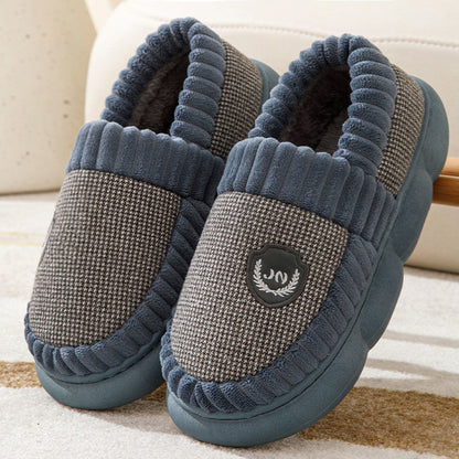 Amy – Plush Slippers with Color Block for Winter