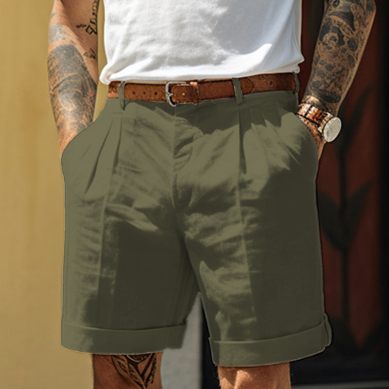 Trevor – Men's Pleated Straight-Leg Shorts