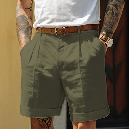 Trevor – Men's Pleated Straight-Leg Shorts