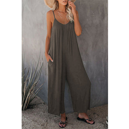 Lynda – Casual Sleeveless Women's Jumpsuit with Pockets