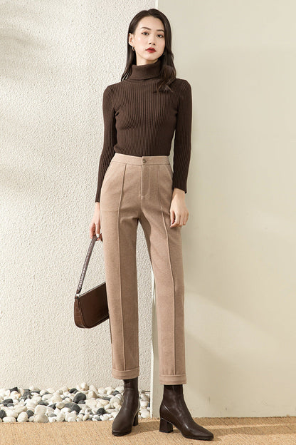 Leah – High-Waisted Straight Casual Pants for Fall and Winter