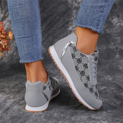 Jessica – Floral Pattern Lace-Up Lightweight Breathable Sneakers for Women