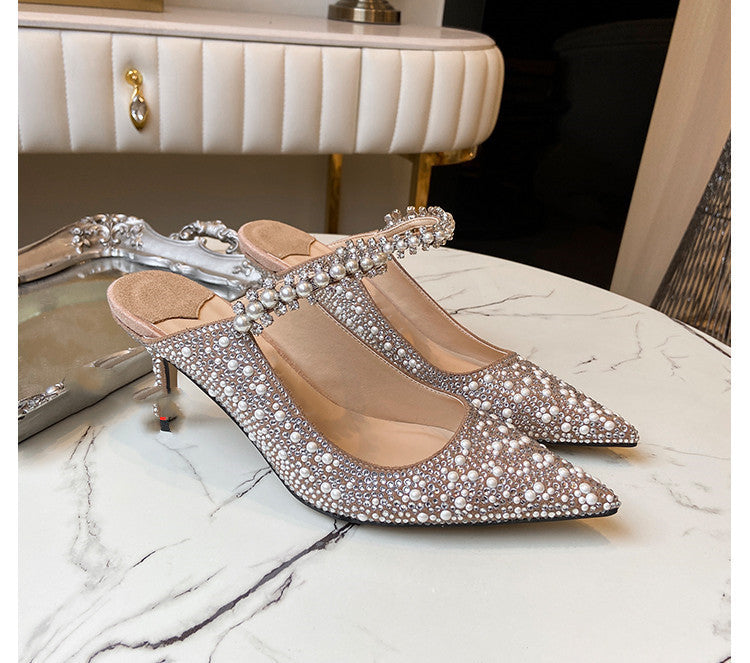 Sharon – Pointed Shoes with Rhinestones and Pearls