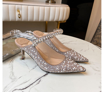 Sharon – Pointed Shoes with Rhinestones and Pearls