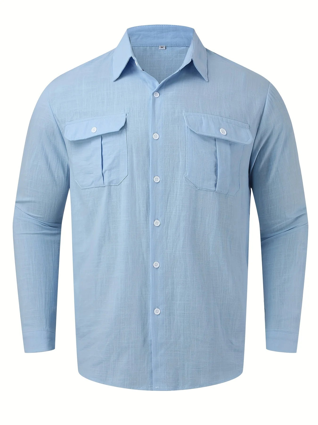 Christian – Long Sleeve Shirt for Men with Pockets and Lapels for Autumn and Winter