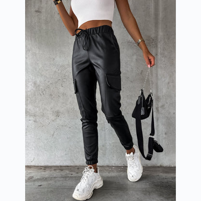 Tracy – Tailored Street Tether Vegan Leather Pants