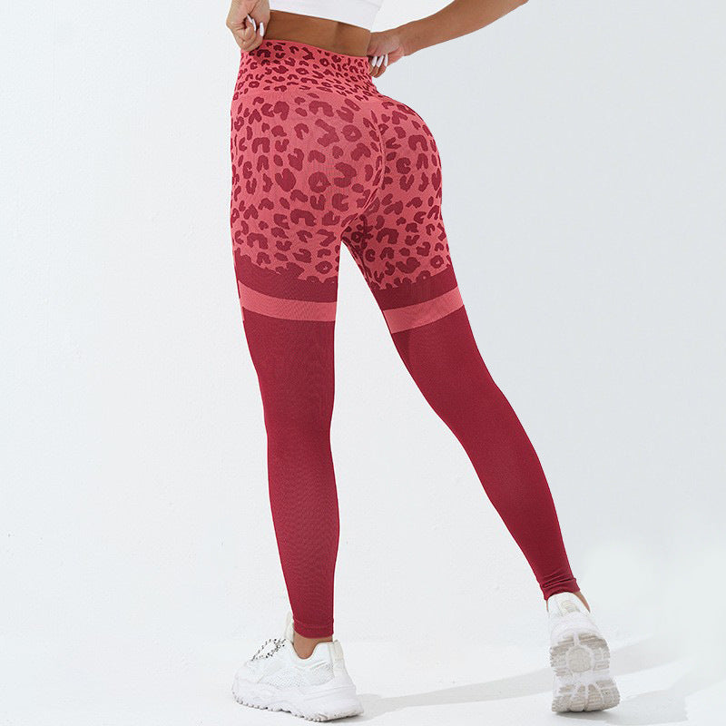 Shannon – High-Waisted Seamless Fitness Leggings with Leopard Print