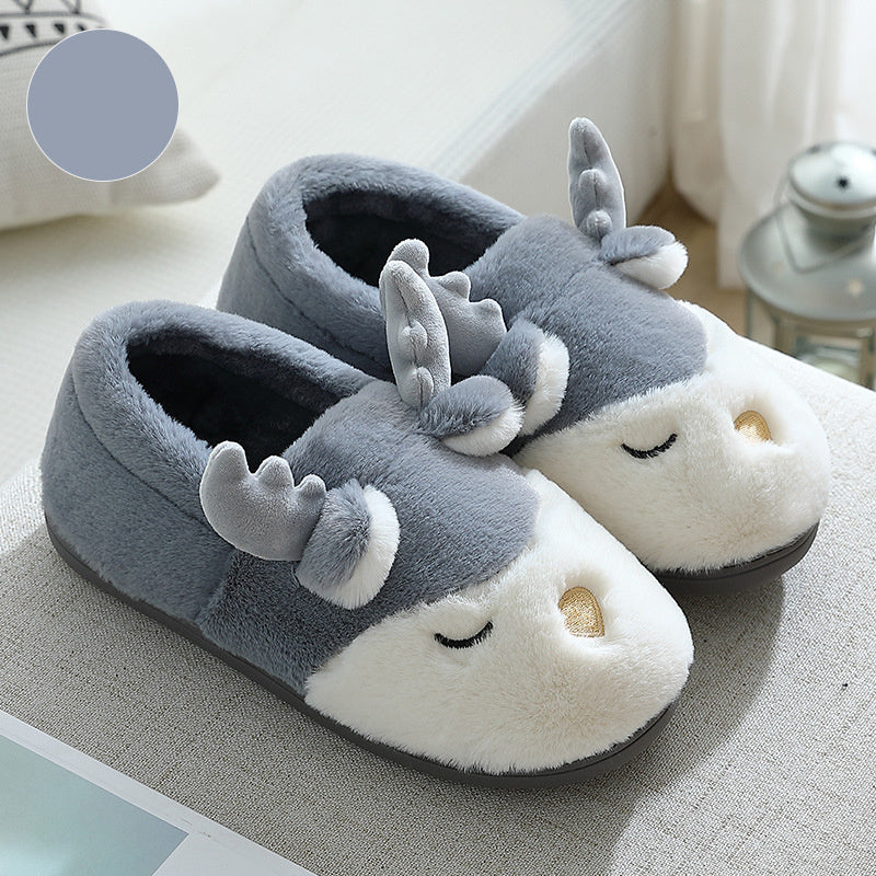 Kelly – Cozy Winter Moose Plush Slippers