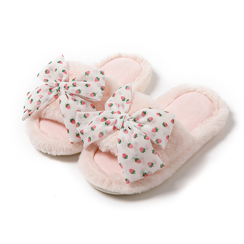 Julia – Cotton Slippers with Polka Dot Bow