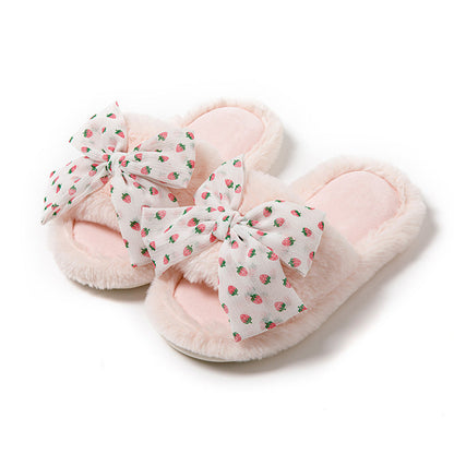 Julia – Cotton Slippers with Polka Dot Bow