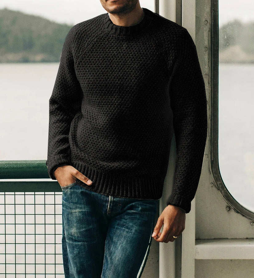 Gary – Winter Pullover with Crew Neck in Solid Design