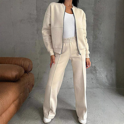 Jean – Tracksuit with Zipper and Wide-Leg Pants