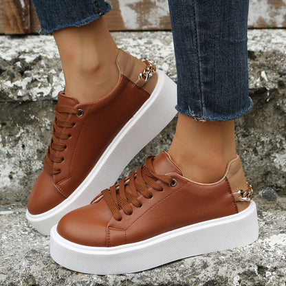 Stephanie – Flat Sneakers with Chain Detailing for Women