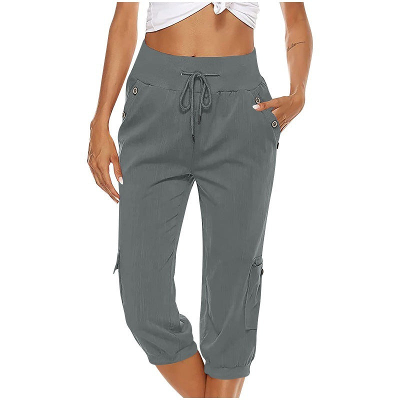 Alice – Stylish Women's Cargo Pants in Cotton and Linen