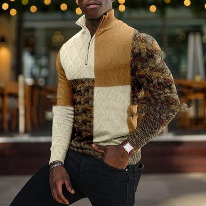 Jonathan – Casual Pullover with Lapel and Digital Print