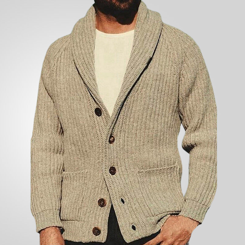 Stewart – Fashionable Men's Knit Cardigan with Buttons and Pockets
