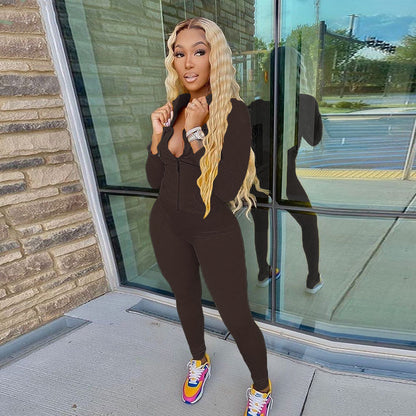 Kelly – Multicolored Women's Hoodie Jumpsuit in Slim Fit