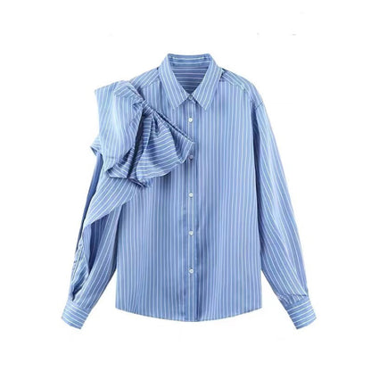 Faith – Striped Women's Blouse with Bow