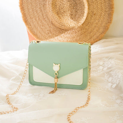 Emily – Small Crossbody Bag with Cute Cat Tassel and Chain