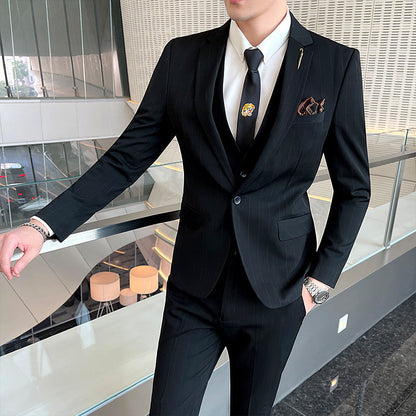 Austin – Striped Three-Piece Men's Suit