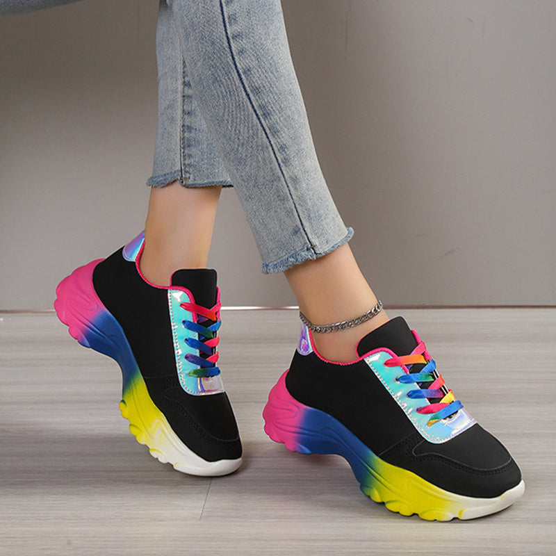 Andrea – Rainbow Women's Sneakers with Thick Sole