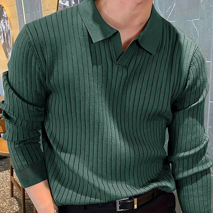 Garry – Slim Men's Polo Shirt with Waffle Texture