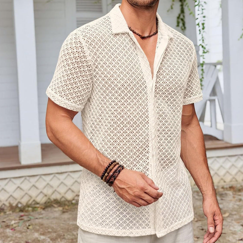 Bryan – Short Sleeve Polo Shirt with Mesh in Solid Colors