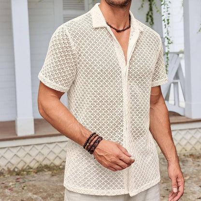 Bryan – Short Sleeve Polo Shirt with Mesh in Solid Colors