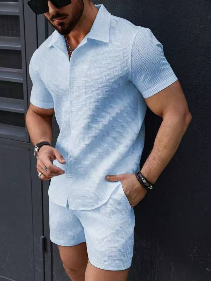 Craig – Short-Sleeve Men's Shirt with Sporty Shorts