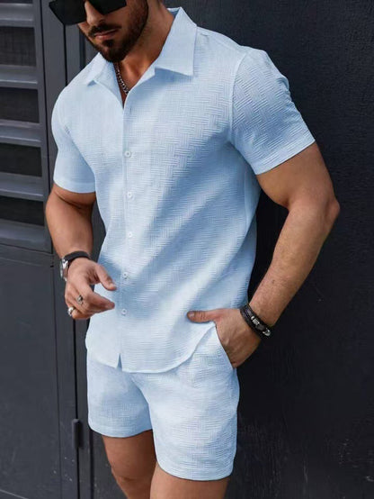 Craig – Short-Sleeve Men's Shirt with Sporty Shorts