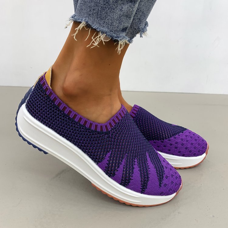 Denise – Breathable Flyknit Wedge Sneakers