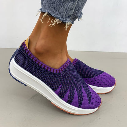 Denise – Breathable Flyknit Wedge Sneakers