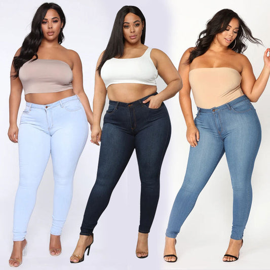 Joan – High Stretch Denim Pencil Pants in Plus Size