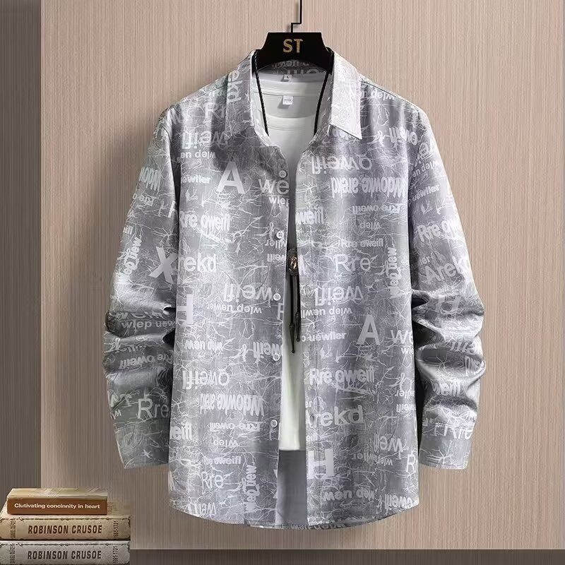 Gabriel – Long Sleeve Men's Shirt with Basic Design and Trendy Print