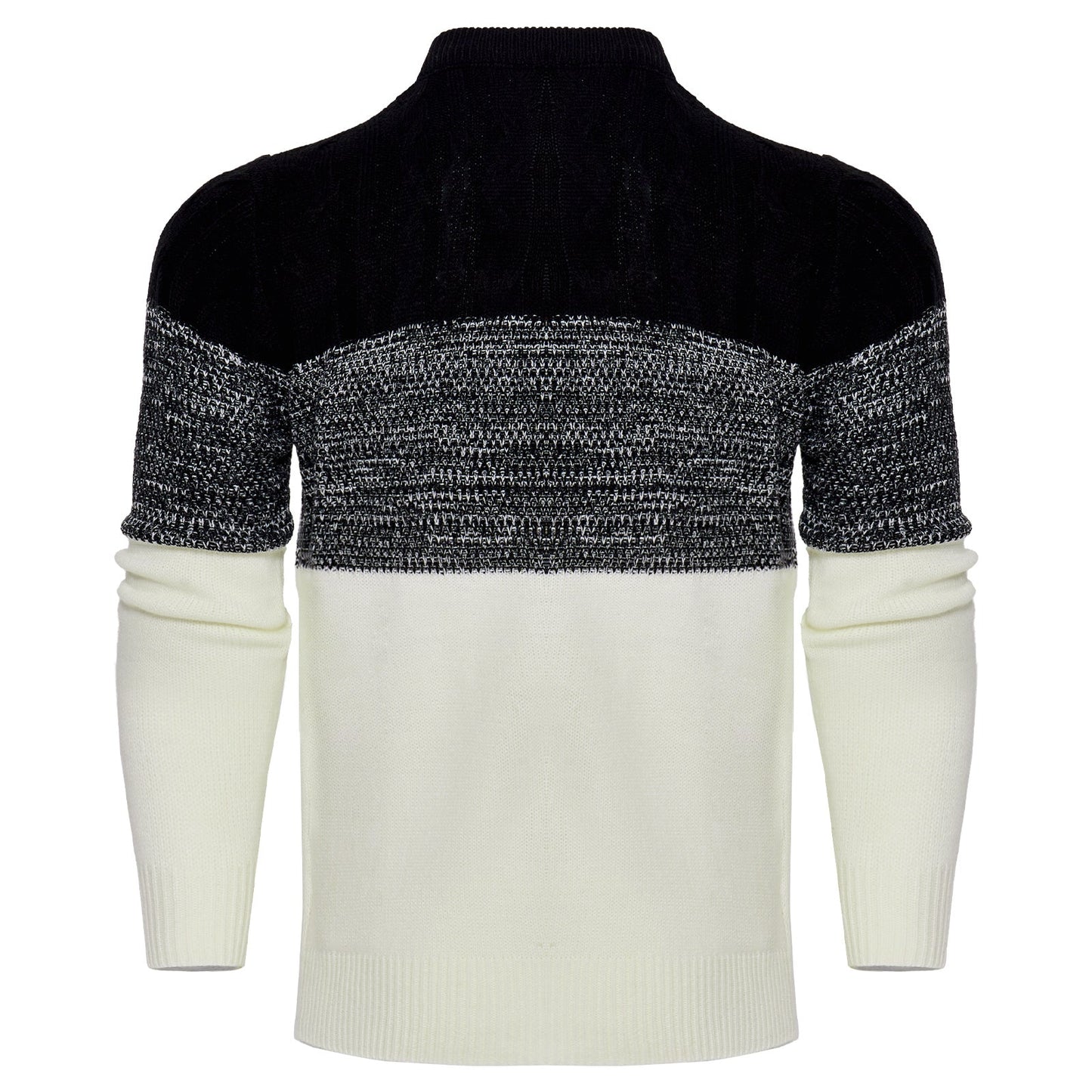 Callum – Casual Color Block Long Sleeve Sweater with Cable Knit