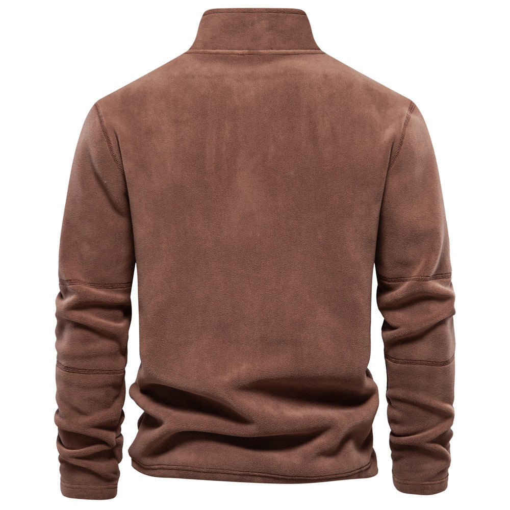 Larry – Fleece Zip Sweatshirt with High Collar