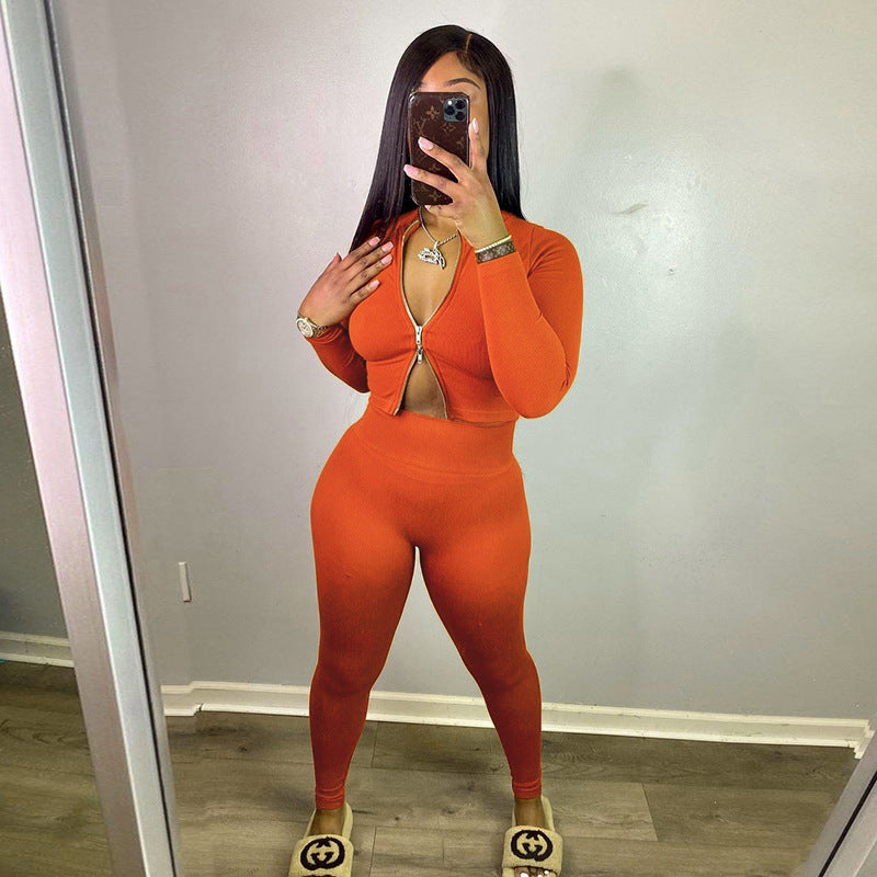 Judith – Urban Casual Suit with Stand-Up Collar and Zipper