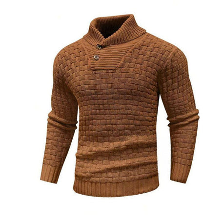 Alan – Slim Fit Men's Turtleneck Sweater with Button Design