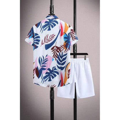 Kenny – Casual Short Sleeve Shirt in Ice Silk with Micro Support and Shorts Set