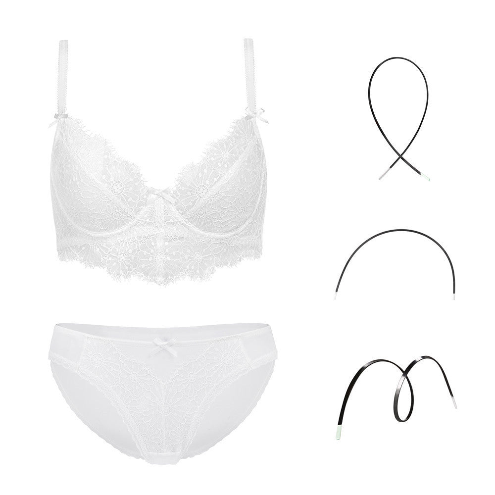 Miranda – Transparent Embroidery Lingerie Set with Bra and Panties