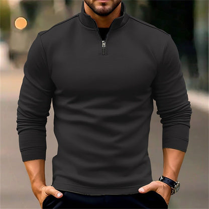 Raymond – Long-Sleeve Sport Polo Shirt with Zipper