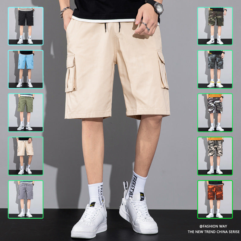 John – Relaxed Cargo Shorts with Drawstring and Multiple Pockets