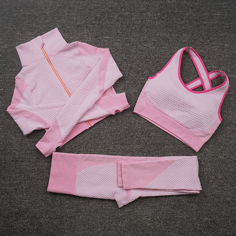 Michelle – Three-Piece Stretch Yoga Fitness Suit