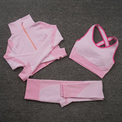 Michelle – Three-Piece Stretch Yoga Fitness Suit